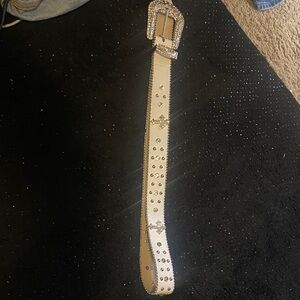 Chic White Rhinestone Belt